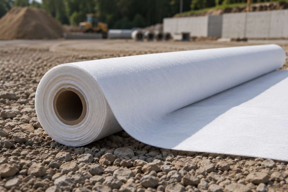 rolna geotekstila na kamenom terenu