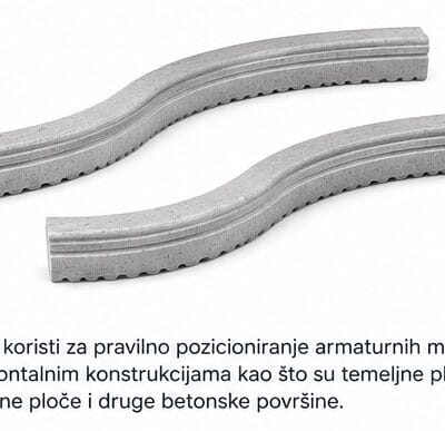 Betonska zmija – betonski linijski distancer za armaturu