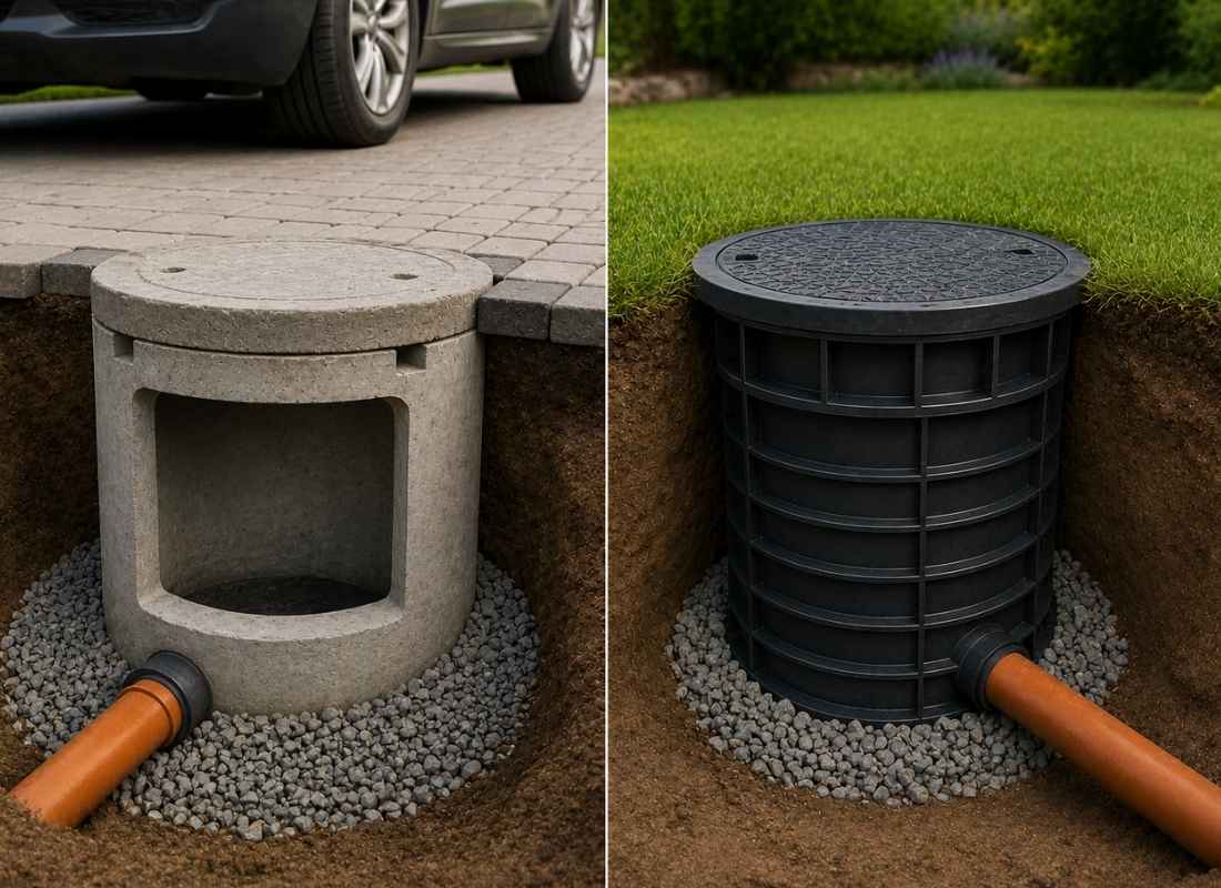 prikaz betonske i plastične šahte ispod zemlje