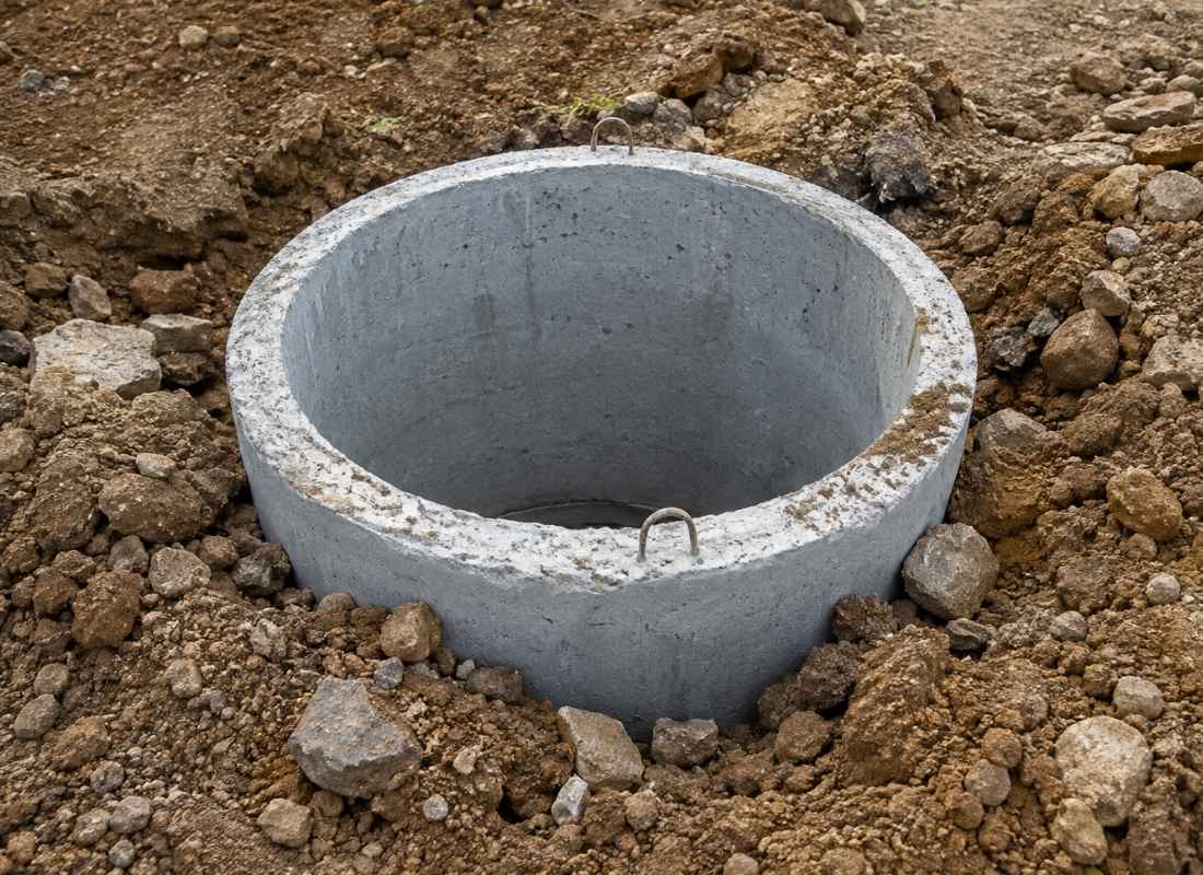 betonska šahta u zemlji