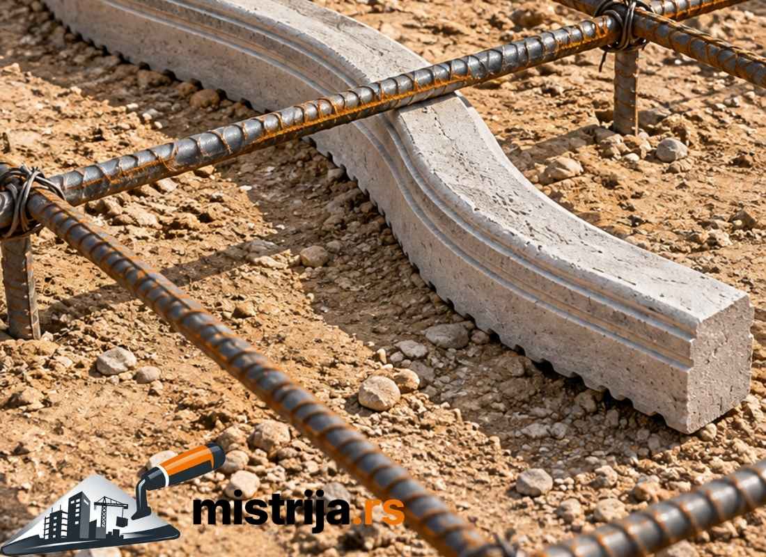 betonska zmija ispod armaturne mreže