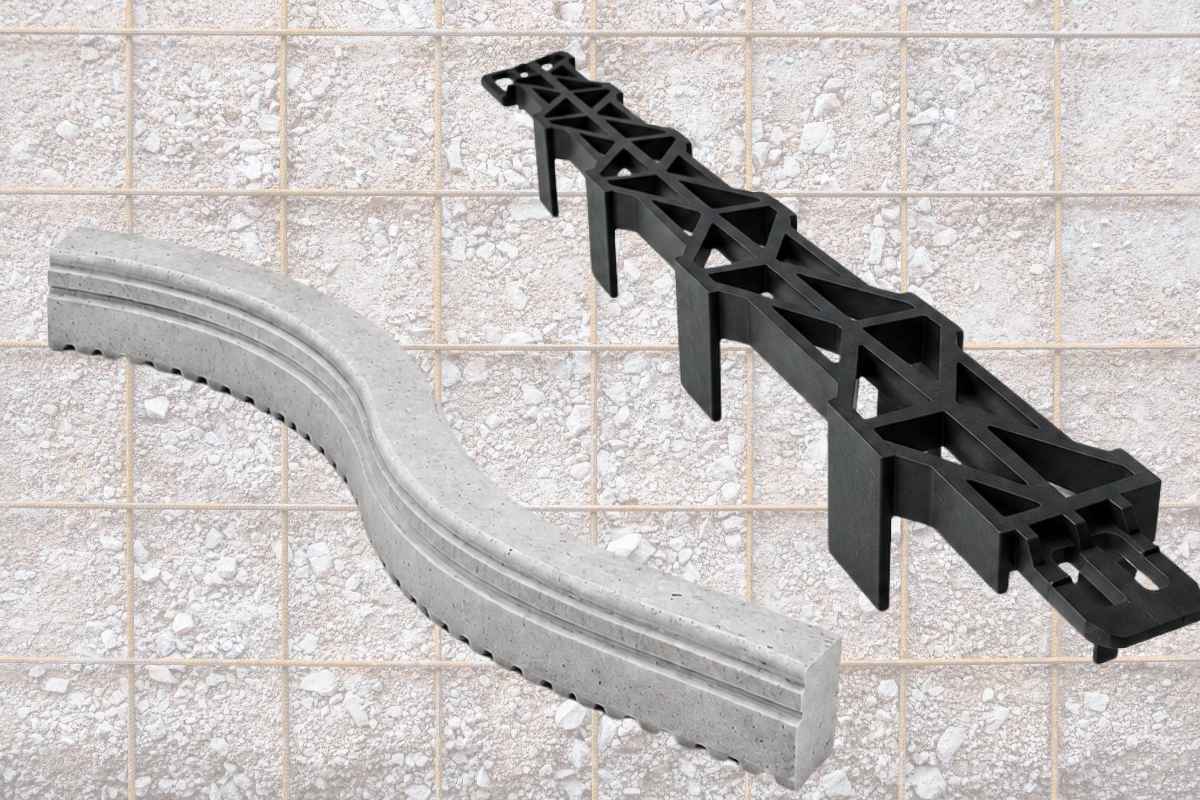 prikaz betonske zmije i pvc podnog distancera na armaturi